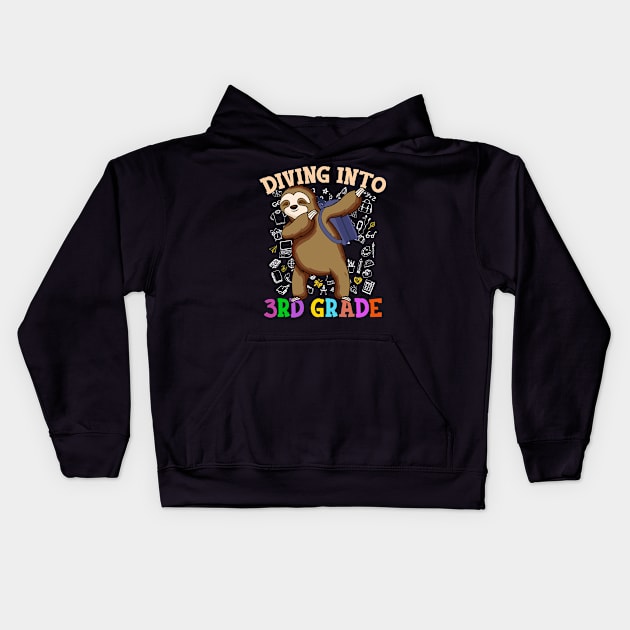 Dabbing Into 3rd Grade Sloth Shirt Back To School Gifts Kids Hoodie by hardyhtud